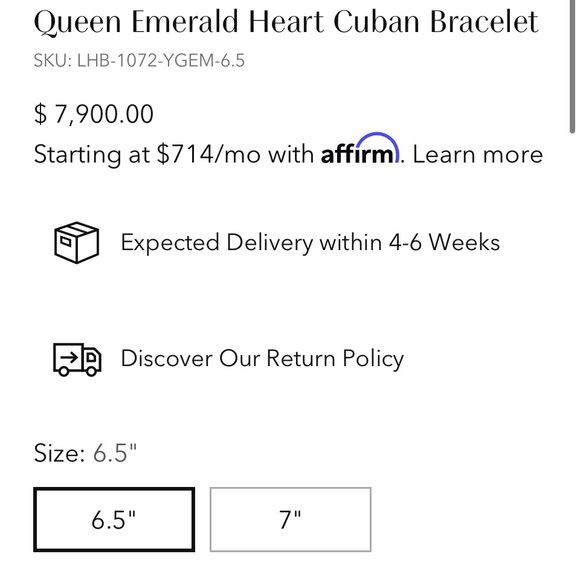 Logan Hollowell Queen Emerald Heart Cuban Bracelet - Picture 3 of 5